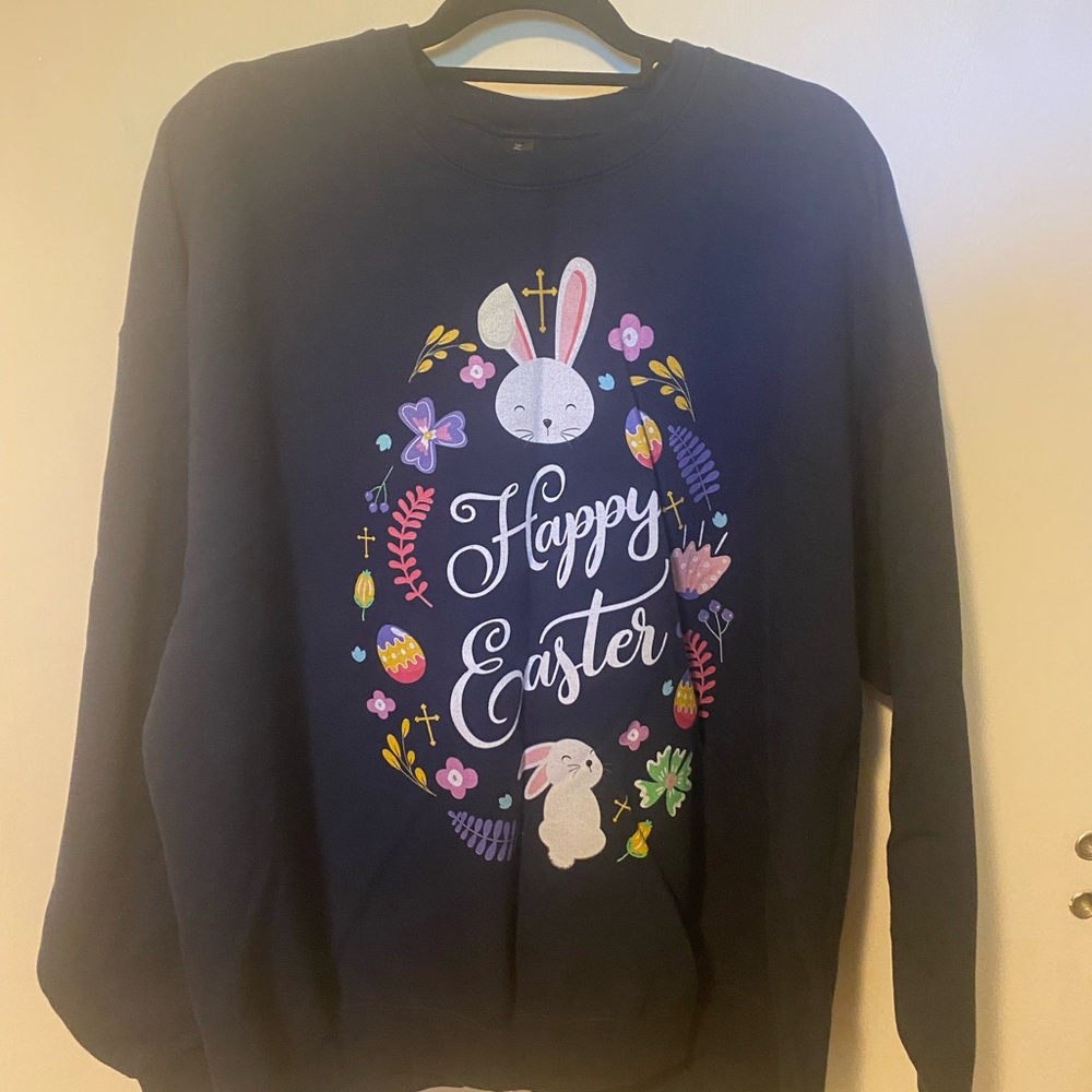 Gildan Navy Blue Softstyle Happy Easter Sweatshirt